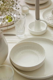 Hermia Juego de Cena de Porcelana de 18 Piezas Blanco